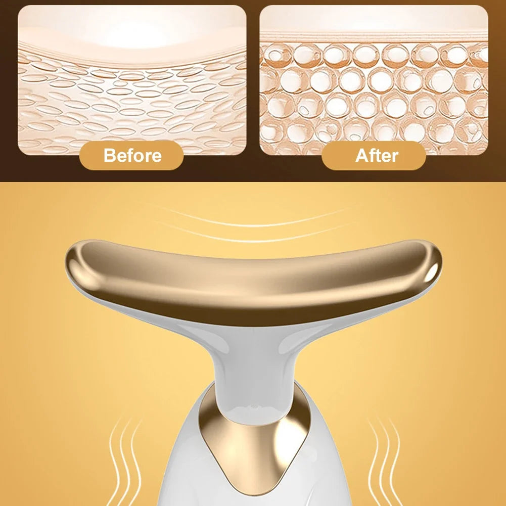masajeador facial y de cuello con microcorriente